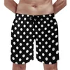 Herren-Shorts, schwarz-weißes Polka-Dot-Druckbrett, trendige moderne Kunst, Mode, Strand, kurze Hosen, Surfen, schnell trocknendes Design, Badehose