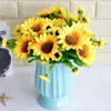 Decoratieve bloemen kunstmatige zonnebloemboeket 11 cm grote bloemhoofdjes herfst decor herfst DIY huis tuin feest bruiloft decoratie nep planten