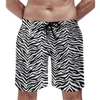 Shorts pour hommes Zebra Print Gym Rayures noires et rouges Hawaii Board Pantalon court Sports personnalisés Séchage rapide Maillots de plage Cadeau d'anniversaire