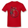 Men's T Shirts Fixed Gear Bicycle Cyclist Painting T-Shirt Summer Men Short Sleeve Road Bike Sport Lover Boy White Tees Casual Vintage Tops