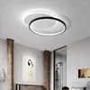 Plafonniers Simplicité moderne LED Cercle Lumière Lampe Noir Panneau Éclairage Décoration Pour Salon Chambre Étude Luminaires À La Maison