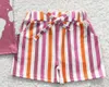 Kläderuppsättningar GSSO0314 Baby Girl Summer Clothers Letter Print Top With Stripes Shorts Kids Boutique Set