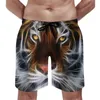 Short de bain pour hommes, imprimé tigre abstrait, décontracté, imprimé à rayures, vêtements de sport confortables, grande taille, plage