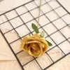 Dekorativa blommor 5st kort gren Rose Silk Flower Gold Artificial Home Decoration Wedding Bouquet Födelsedagsfest Arrangemang