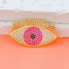 Charms DIY 18K Real Gold Plated Lucky Turkish Eye Pendant Greek Evil Jewelry Making MOM Girl Pink Gift