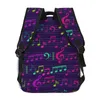 Mochila Abstrata Notas Musicais e Clef Mulheres Homens Grande Capacidade Saco de Viagem Ao Ar Livre Casual