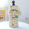 Vêtements de chien jaune vert chemise à carreaux vêtements chiot Kawaii mode rétro petits chiens vêtements chat été mince fête articles pour animaux de compagnie en gros