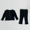 Bambini Primavera Autunno Abbigliamento Completo Casual Neonato Abiti Manica lunga Camicia con bottoni Top Pantaloni Due pezzi Set per i vestiti del bambino 2567