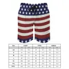 Herr shorts sommargymamerikanska flagga usa som kör patriotisk 4 juli Amerika stolthet design strand avslappnad snabbtorkning badstammar