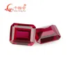 Loose Gemstones 5# Red Color Ruby Rectangle Shape Emerald Cut Artificial Sapphire Corundum Gem Stone For Jewelry Making