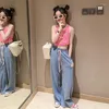 Clothing Sets Summer Girls' Set 23 Fashionable Children's Dress Fashion Short Sleeve Wide Leg Pants Two Piece