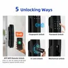 Fechaduras de porta Tuya Smart Digital Fingerprint Lock Bloqueio biométrico eletrônico automático Wifi App IC Card Password Desbloquear fechadura de porta de segurança doméstica HKD230902