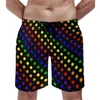 Herr shorts blå polka prickar brädet vintage dot hawaii strand korta byxor man surfing snabb torr badstammar födelsedagspresent