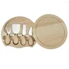 Set di stoviglie Set di coltelli da formaggio con scatola portaoggetti Posate premium Elegante manico in legno Forchetta resistente in acciaio inossidabile per la casa