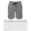 Men's Shorts Black And White Line Board Summer Square Optical Illusion Fun Short Pants Sportswear Quick Dry Custom Beach Trunks