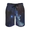 Shorts pour hommes bleu foncé Galaxy Board été étoiles étoilées nuages pantalons courts drôles hommes surf séchage rapide conception troncs de plage