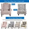 Chair Covers Printed Wing Slipcovers Stretch Wingback Cover Spandex Fabric Armchair Chaircover Sofa