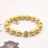 Link Armbänder Goldene Perle Armband Für Frauen Charme 10mm Shell Magnet Schnalle Handgemachte Herstellung Mädchen Geschenk Schmuck Freundschaft