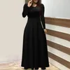 Casual Dresses Tops Women's Summer Dress 2023 Outfits Party Plus Size Solid Long Sleeve Round Neck Big Swing Vestidos