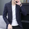 Costumes pour hommes 2023 Mode Printemps et Automne Casual Hommes Plaid Blazer Coton Slim Angleterre Costume Blaser Masculino Mâle Veste S-5XL