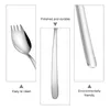 Dinnerware Sets 4 Pcs Mini Forks Stainless Steel Salad Spoon Simple Dessert Dinner Spoons Metal Fruit Servers Serving Utensils Picks