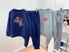 Barnflickor set körsbär tryckt kläder mode höst sport kostym baby flickor hoodie med byxor kläder