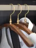 Hangers Wooden Pure Copper Hanger Home Sleeping Room High-end Sense Non-marking Black Walnut Solid Wood Wedding Custom Gifts Vintage