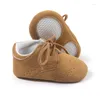 Första vandrare födda Baby Boy Girl Shoes Soft Rubber Bottom Solid Leather Oxford Dress Toddler Moccasins Crib Spädbarn