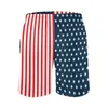 Mäns shorts 4 juli American Flag Board Summer Stars and Stripes Casual Beach Men Sport Quick Dry Design Trunks