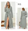 Vrouwen Nachtkleding Katoenen Badjas Jurk Met Zak Effen Kimono Robe Loungewear Vrouwen Losse Nachtjapon Met Capuchon Intieme Lingerie