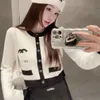 Fall Designer fashion womens sweater Comfortable luxury cardigan monogram Embroidery solid color classic black and white