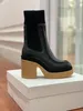 Bottes courtes tricotées de luxe de styliste, antidérapantes, grande semelle en peau de vache noire, tête ronde, décontractées, confortables, élastiques pour femmes