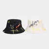 Berets Bucket Hats Women Letter Eat Beans Printed Foldable Fisherman Hat Korean Style Hip Hop Outdoor Sunscreen Fishing