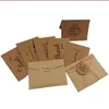 Gift Wrap 1 Set "Thank You" Envelopes Retro Kraft Paper Mini Envelope With Sealing Sticker Festival For Friends Families