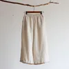 Women's Pants Johnature 7 Color Women Summer Wide Leg Elastic Waist Pockets Loose 2023 Linen Casual Soft Calf-Length