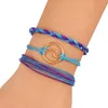 Bedelarmbanden LWMMD Bohemen Wind Wax Line Gevlochten Golfkleur Armband Set Boheemse armbanden