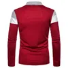 Mäns T-shirts Autumn Men's Long Sleeve Contrasing Polo T-Shirt Casual Polo Shirts Fitness Stitching Casual Top Lapel Men Clothing 230901
