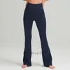 Lu-088 Groove Fitness Spor Salonu Kadın Yoga Pantolon Elastik geniş bacak parlama tozlukları yüksek bel ince yaz panthh