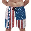 Mäns shorts 4 juli American Flag Board Summer Stars and Stripes Casual Beach Men Sport Quick Dry Design Trunks