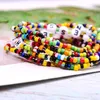Link Bracelets Summer Beach DIY English Alphabet Bracelet Pure Handmade Rice Beads WISH Step Into Jewelry BR1028