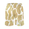 Men's Shorts Summer Gym Gold White Cow Print Surfing Spots Custom Board Short Pants Retro Quick Drying Beach Trunks Plus Size