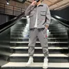 Herrespår Drop Men Tracksuit Hip Hop Casual Set Korean Style Piece Pullover Hoody Fashion Streetwear Cloth