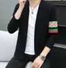 men Sweaters V-Neck Designer Pattern Cardigan Coat Wool Blended Woman Knitwear Ladies Top Long Sleeve Jacket