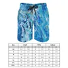 Mäns shorts Summer Board Ocean Blue Marble Sports Surf Modern Art Print Design Short Pants Vintage Quick Torking Swim Trunks