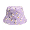 Bérets 2023 Mode Floral Imprimer Seau Chapeau Femmes Double Face Coton Réversible Protection Solaire Casquette Femme Pêcheur Chapeaux Mignon