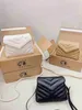 Mode Louloubag Metal Letter Stripe Leather Chain Bag 1: 1 Mirror Quality Women Classic Flip Bag