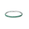 Uomo Donna Hiphop Luxury CZ Braccialetti con zirconi cubici 19 cm Blu Verde Argento Oro rosa 4 mm Diamante rotondo pieno 1 fila singola Bangl