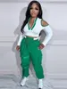 Calças femininas de duas peças ins chic tracksuit mulheres 2 conjunto roupas primavera roupas de ombro frio top e ternos streetwear mulher combinando conjuntos