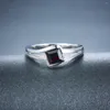 Cluster-Ringe, Lagerräumung, natürlicher schwarzer Granat-Ring, massives 925er-Sterlingsilber, modischer Stil, edler Schmuck für Frauen, Jahrestagsgeschenke
