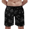 Heren shorts zwart schattig hond board stippen print casual korte broek man ontwerp sportkleding sneldrogend zwembroek cadeau idee